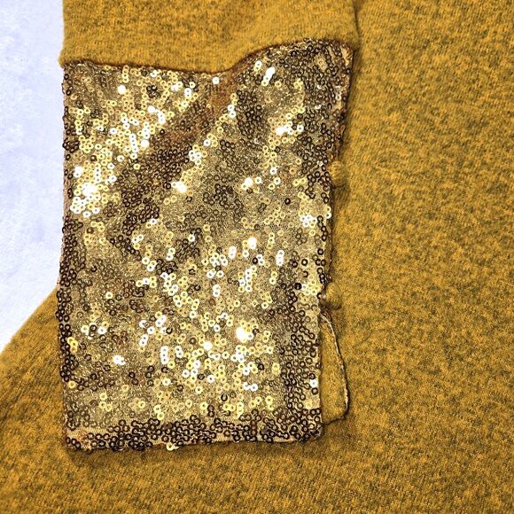 DG2 by Diane Gilman Women's Size XL Sequin Cuff Turtleneck Sweater - Picture 3 of 5